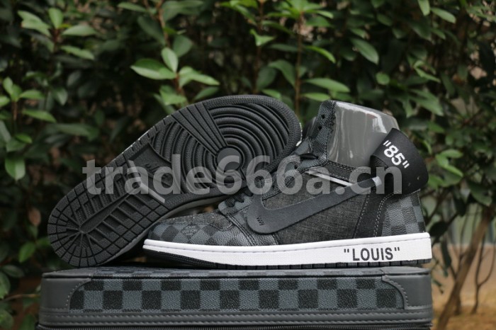 Authentic Off White X LV x Air Jordan 1 Black