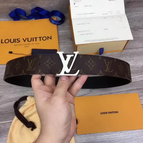 Super Perfect Quality LV Belts(100% Genuine Leather Steel Buckle)-1554