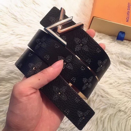 Super Perfect Quality LV Belts(100% Genuine Leather Steel Buckle)-3430