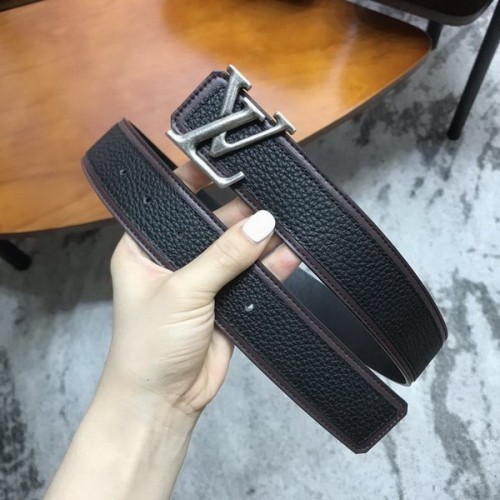 Super Perfect Quality LV Belts(100% Genuine Leather Steel Buckle)-3863