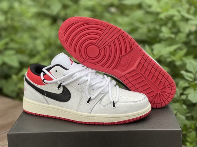 Authentic Air Jordan 1 Low White Red Women