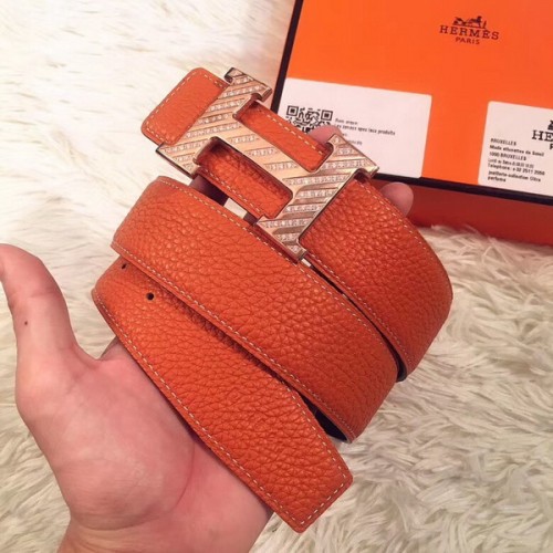 Super Perfect Quality Hermes Belts(100% Genuine Leather,Reversible Steel Buckle)-421