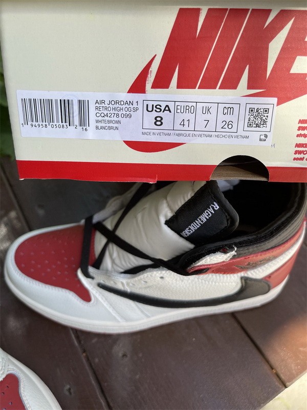 Authentic Travis Scott x Fragment x Air Jordan 1 White Red