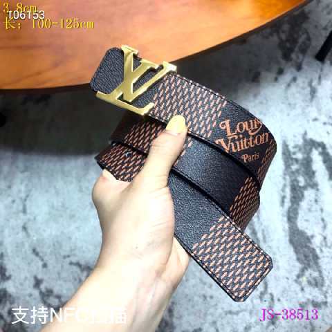 Super Perfect Quality LV Belts(100% Genuine Leather Steel Buckle)-2353