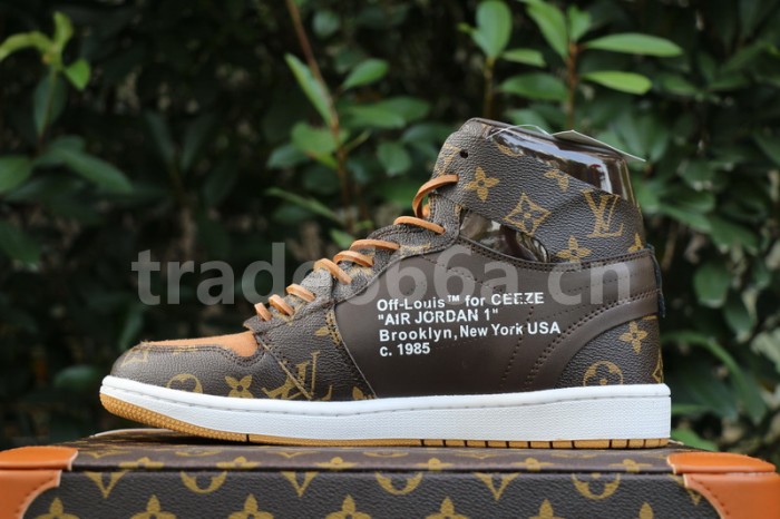Authentic LV X OFF White X Air Jordan 1 with suitcase