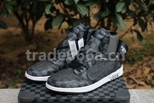 Authentic Off White X LV x Air Jordan 1 Black