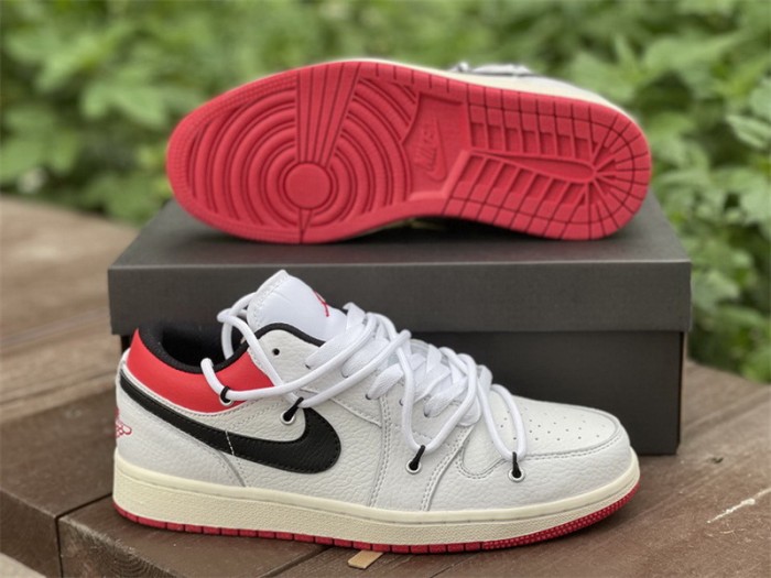 Authentic Air Jordan 1 Low White Red