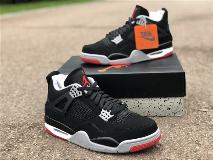 Authentic Air Jordan 4 Bred 2019