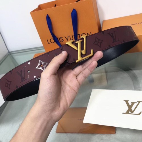 Super Perfect Quality LV Belts(100% Genuine Leather Steel Buckle)-1158