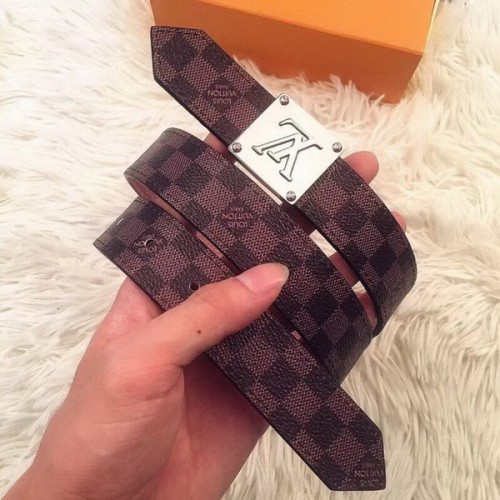 Super Perfect Quality LV Belts(100% Genuine Leather Steel Buckle)-3437
