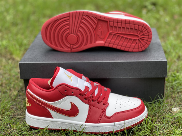 Authentic Air Jordan 1 Low White Red