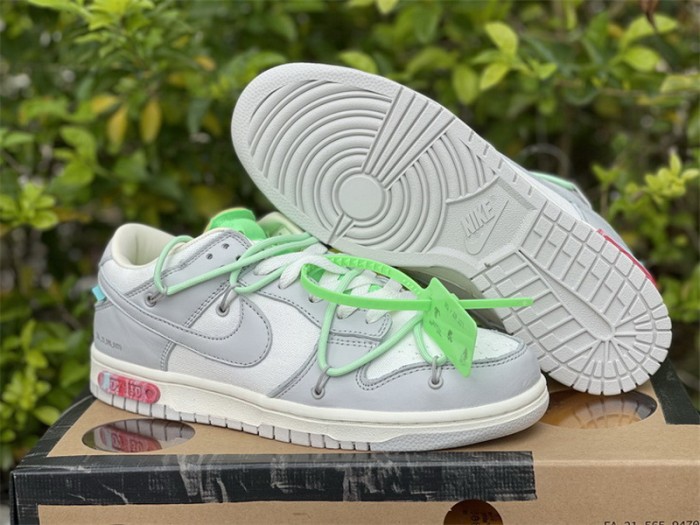 Authentic OFF-WHITE x Nike Dunk Low “The 50” Beige Mint Green