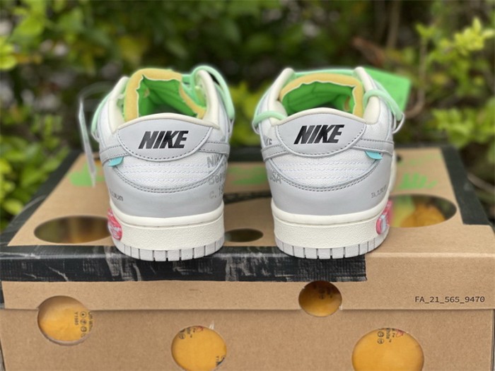 Authentic OFF-WHITE x Nike Dunk Low “The 50” Beige Mint Green