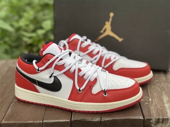 Authentic Air Jordan 1 Low Red White