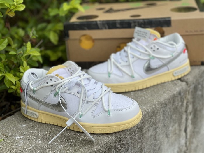 Authentic Off-White x Nike Dunk Low White