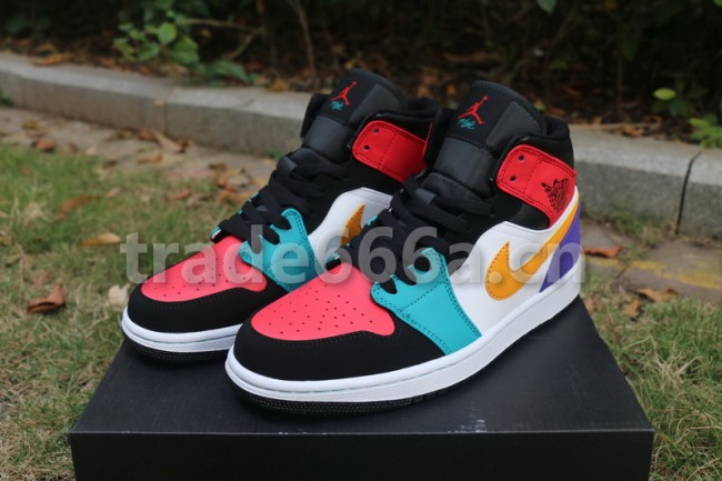 Authentic Air Jordan 1 Mid Multicolor