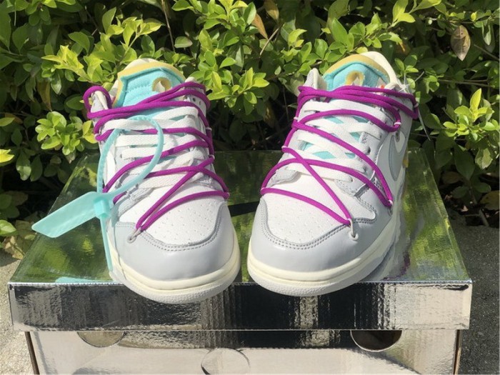 Authentic Off-White x Nike Dunk Low Beige Grey Women Shoes