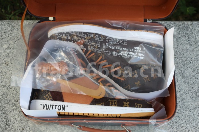 Authentic LV X OFF White X Air Jordan 1 with suitcase