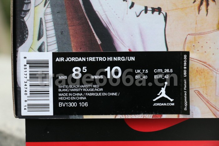 Authentic Union x Air Jordan 1 Retro High OG NRG White Red