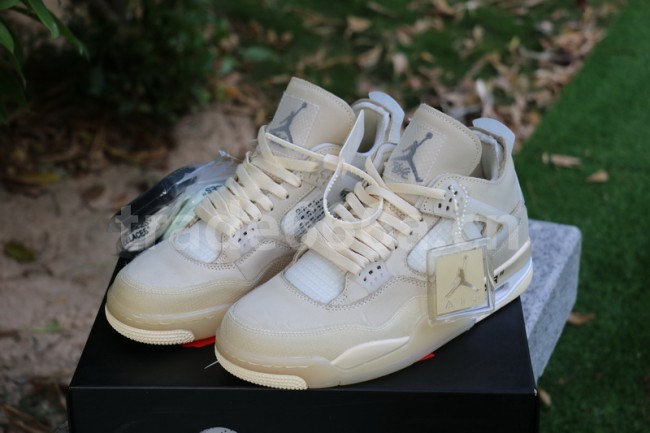 Authentic OFF-WHITE x Air Jordan 4 SP WMNS “Sail”