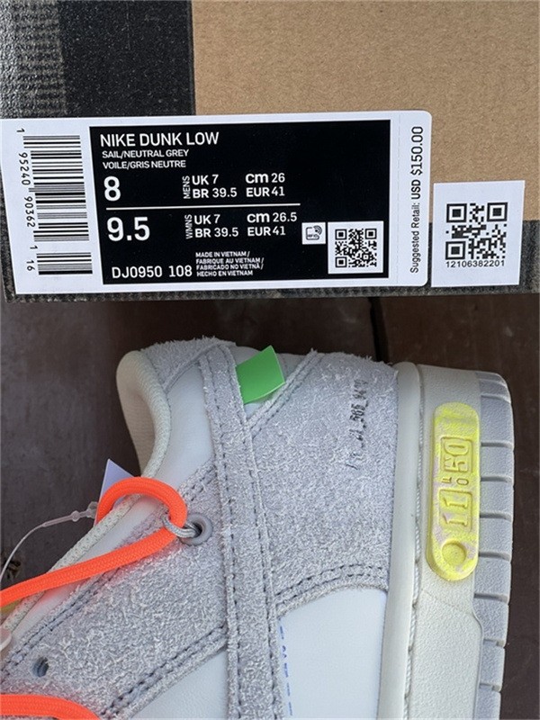 Authentic OFF-WHITE x Nike Dunk Low “The 50” DJ0950 108