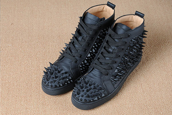 Super Max Perfect Christian Louboutin Louis Pik Pik Mens Flat Matte Black(with receipt)