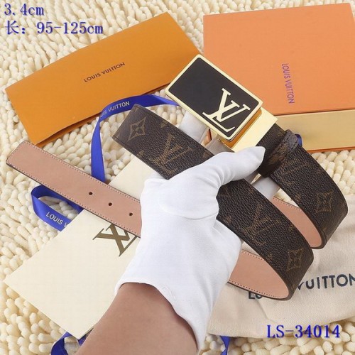 Super Perfect Quality LV Belts(100% Genuine Leather Steel Buckle)-3529