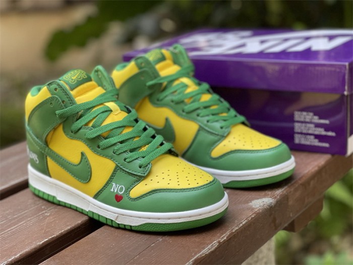 Authentic Supreme x SB Dunk High “Brazil”