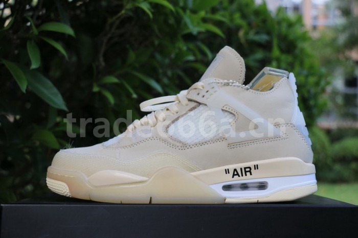 Authentic OFF-WHITE x Air Jordan 4 SP WMNS “Sail”