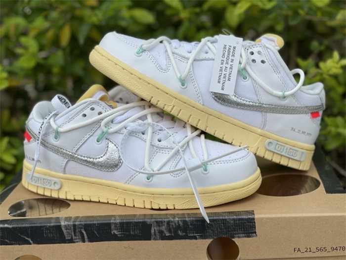 Authentic Off-White x Nike Dunk Low White