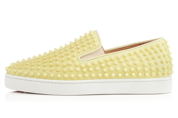 Super Max Perfect Christian Louboutin Roller-Boat Men's Flat Yellow(with receipt)