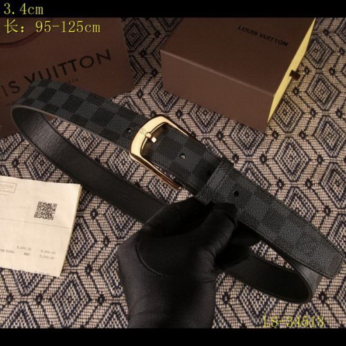 Super Perfect Quality LV Belts(100% Genuine Leather Steel Buckle)-3546