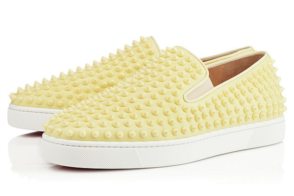 Super Max Perfect Christian Louboutin Roller-Boat Men's Flat Yellow(with receipt)