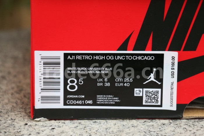 Authentic Air Jordan 1 WMNS “UNC To Chicago”