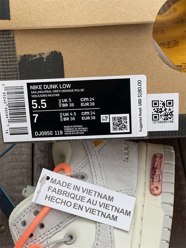 Authentic OFF-WHITE x Nike Dunk Low “The 50” DJ0950 119