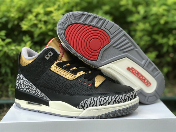 Authentic Air Jordan 3 Black Gold” Women Shoes