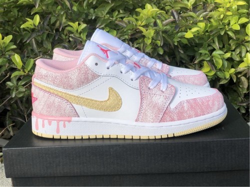 Authentic Air Jordan 1 Low GS “Paint Drip”