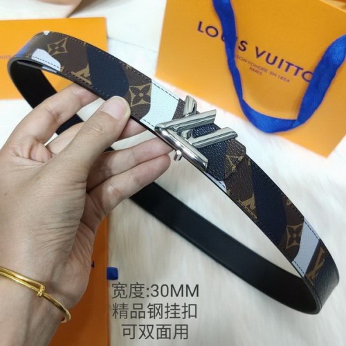 Super Perfect Quality LV Belts(100% Genuine Leather Steel Buckle)-3320