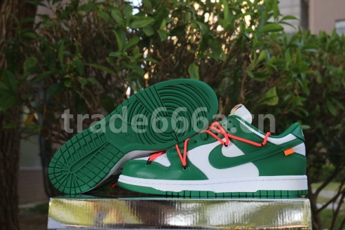 Authentic OFF-WHITE x Nike Dunk Low Green GS