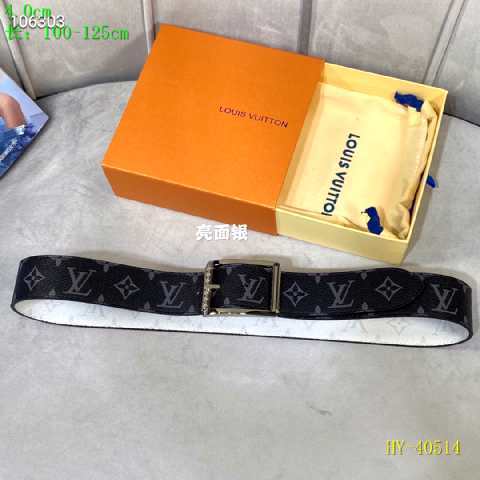 Super Perfect Quality LV Belts(100% Genuine Leather Steel Buckle)-2459