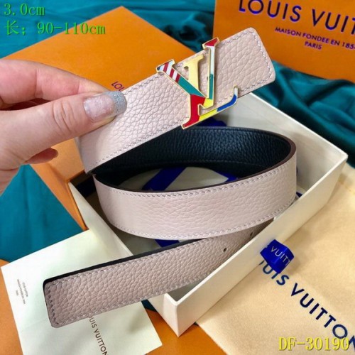 Super Perfect Quality LV Belts(100% Genuine Leather Steel Buckle)-3171