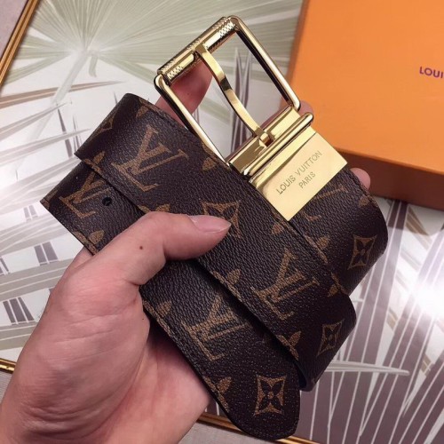 Super Perfect Quality LV Belts(100% Genuine Leather Steel Buckle)-1157