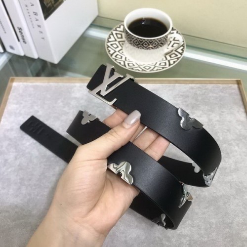 Super Perfect Quality LV Belts(100% Genuine Leather Steel Buckle)-3308
