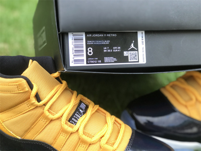 Authentic Air Jordan 11 Yellow Black Custom