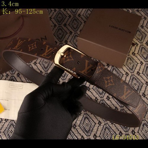 Super Perfect Quality LV Belts(100% Genuine Leather Steel Buckle)-3547