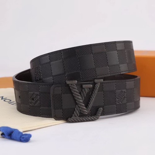Super Perfect Quality LV Belts(100% Genuine Leather Steel Buckle)-1354