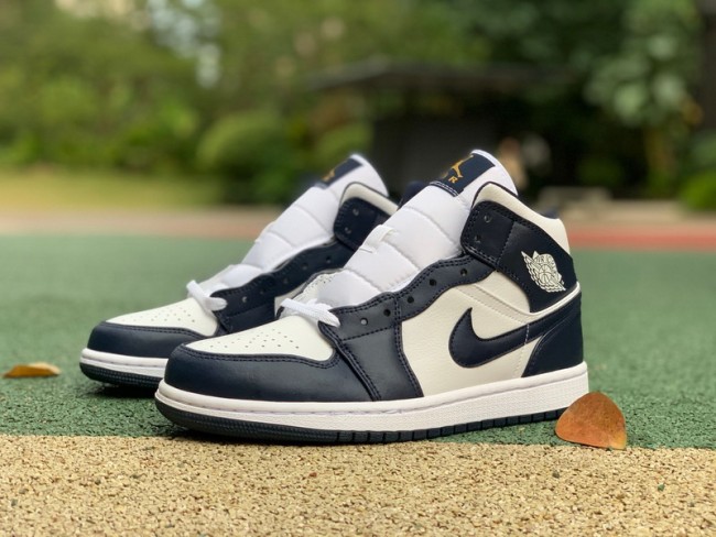 Authentic Air Jordan 1 Mid Obsidian