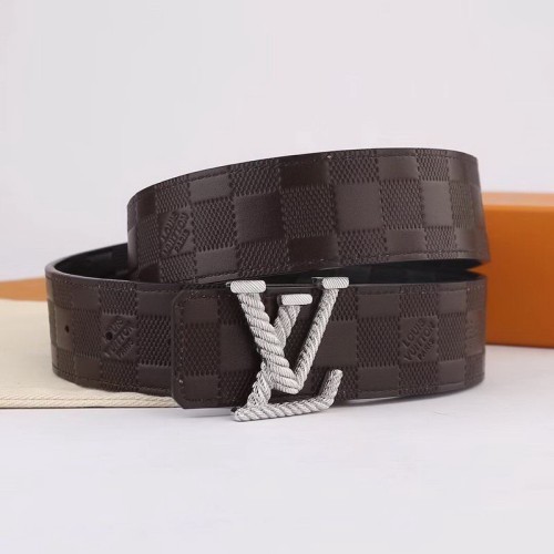 Super Perfect Quality LV Belts(100% Genuine Leather Steel Buckle)-1381