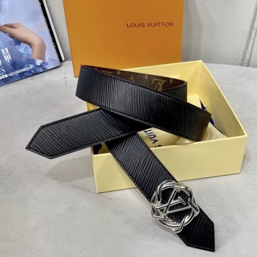 Super Perfect Quality LV Belts(100% Genuine Leather Steel Buckle)-3361