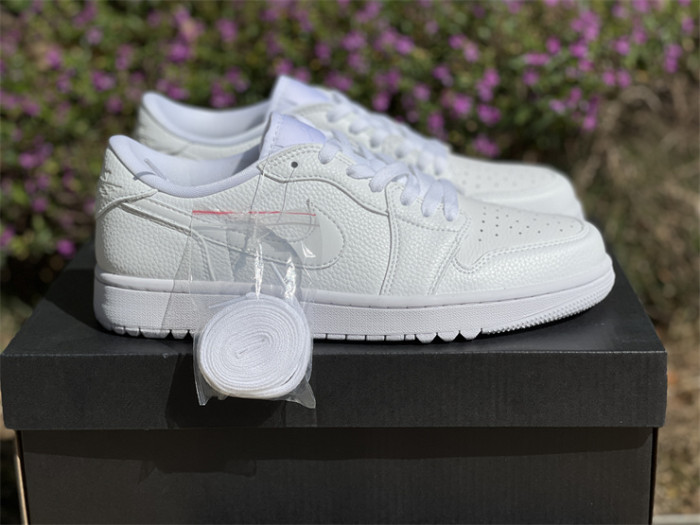 Authentic Air Jordan 1 Low Golf “Triple White”